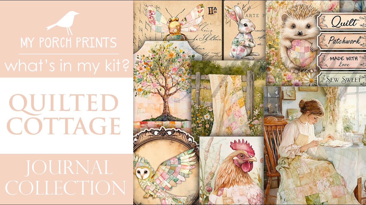 QUILTED COTTAGE JUNK JOURNAL KIT | What's In My Kit 🤍| My Porch Prints ...