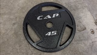 CAP Barbell 45 LB Olympic Plate Review: Cast Iron 2-Inch Grip Weight Plate
