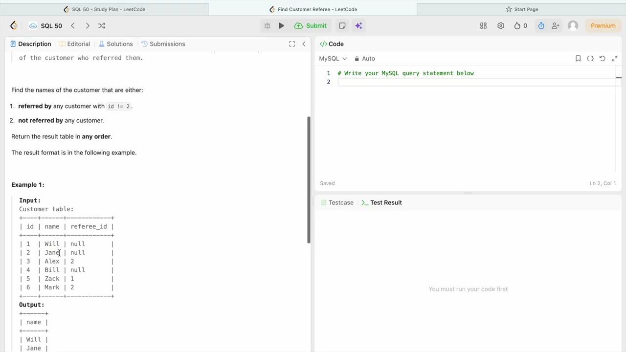 2. SQL LeetCode | Find Customer Referee