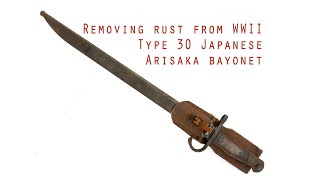 WWII Japanese Type 30 Arisaka Bayonet Active Rust Removal Cleaning