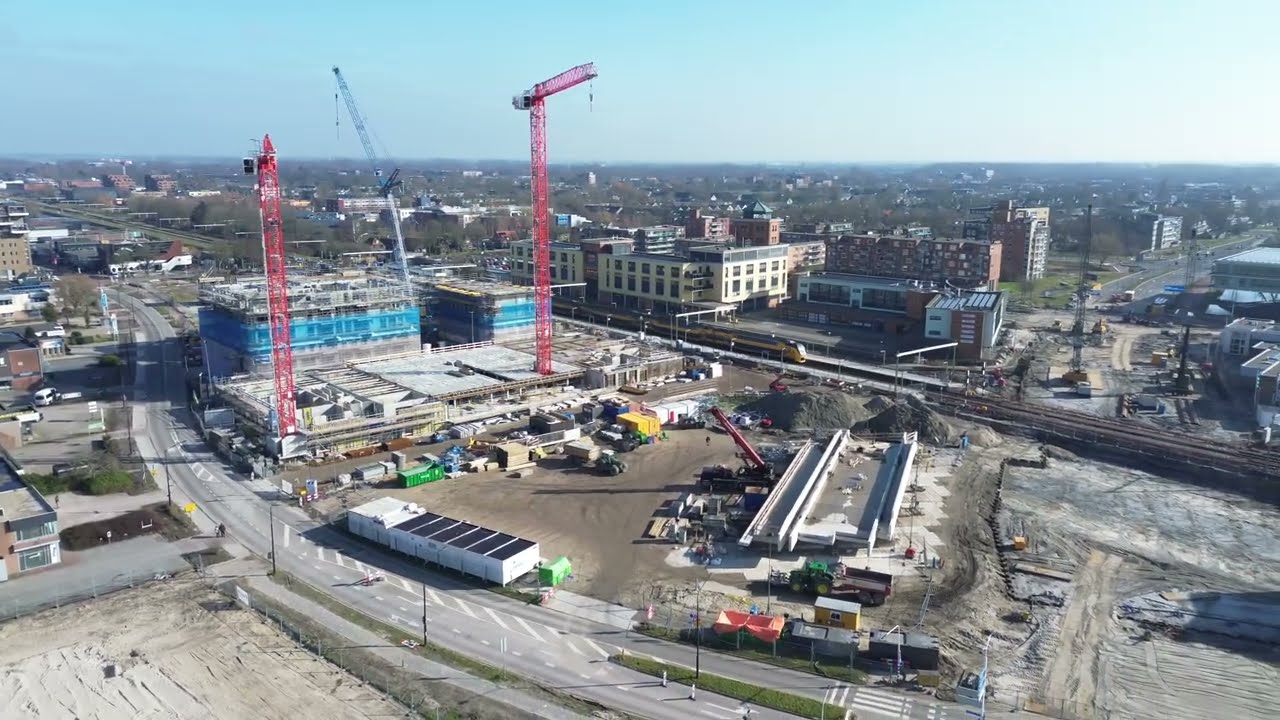 Stationskwartier bouw Driekwartier Heerhugowaard Stationskwartier dijk en waard drone