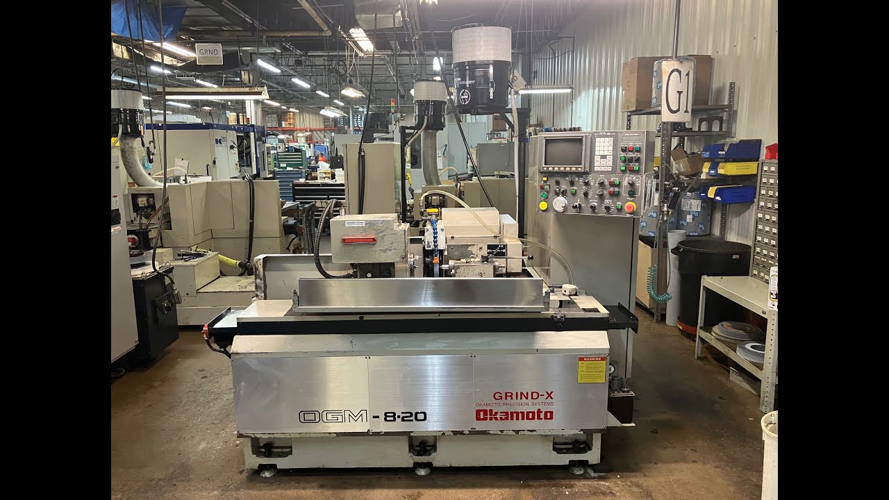Okamoto OGM 8-20U CNC Grinder - MC# 604767 - YouTube