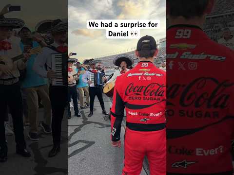 A surprise for DS99. #nascar #trackhouse #motorsports #danielsuarez #mariachi #band #racing