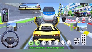 3D Driving Class! Yellow Lamborghini Car Driving Game 2021 - Android Gameplay screenshot 3