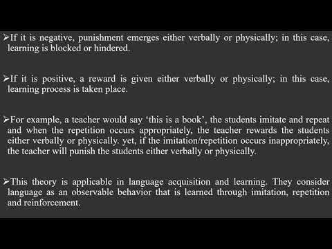 Applied Linguistics - Lesson 3 - Theories Of Language Learning - Behaviorism