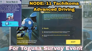 Node 11: Tachikoma advanced driving test Mission For Togusa Survey Event |