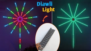 How To Make Diwali Decoration Lights | How To Make Diwali Crackers Tree | Diwali Fireworks Light