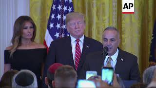 Shooting victim's family joins Trump for Hannukah
