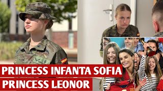 Princess Leonor Of  In Military Uniform For The Frst Time Full Day At The General Military Academy