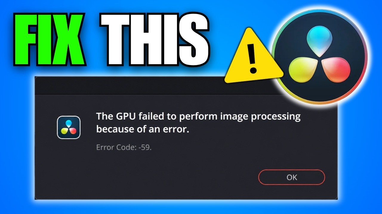 Gpu Failing Visual How To Fix DaVinci Resolve 'The GPU Failed To Perform Image Processing ...