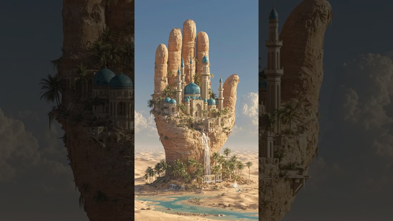 Monumental hands of forgotten civilizations — a fusion of architecture, myth, and divine power.