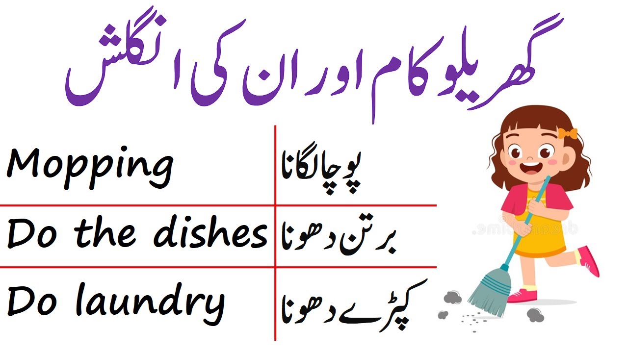 55 Urdu To English Sentences For Household Chores