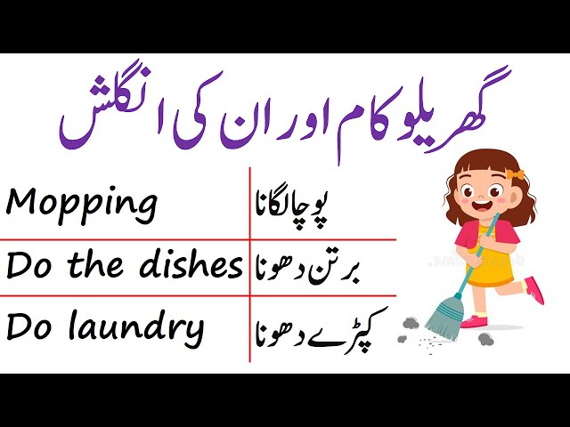 55 Urdu To English Sentences For Household Chores