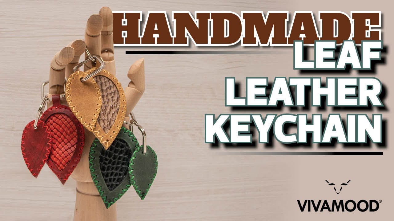 Handmade Leather Leaf Keychain Leather Craft YouTube