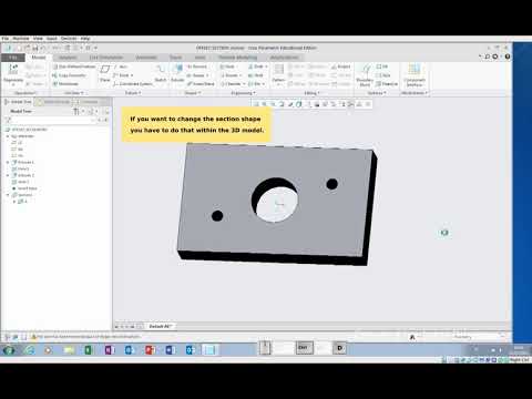 PTC Creo 5 : Drawings - Offset section