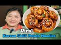 Viral Korean Chilli Potato Noodles Banaya || Nanum JL