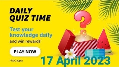 Amazon Daily Quiz Time | 17 April 2023 | ₹5000 | Today Answers | Amazon Pay Balance | Answers | Win
