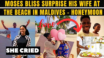 Moses Bliss Surprises His Wife Marie at The Beach ⛱️ in Maldives 🇲🇻 During Honeymoon - She Cried