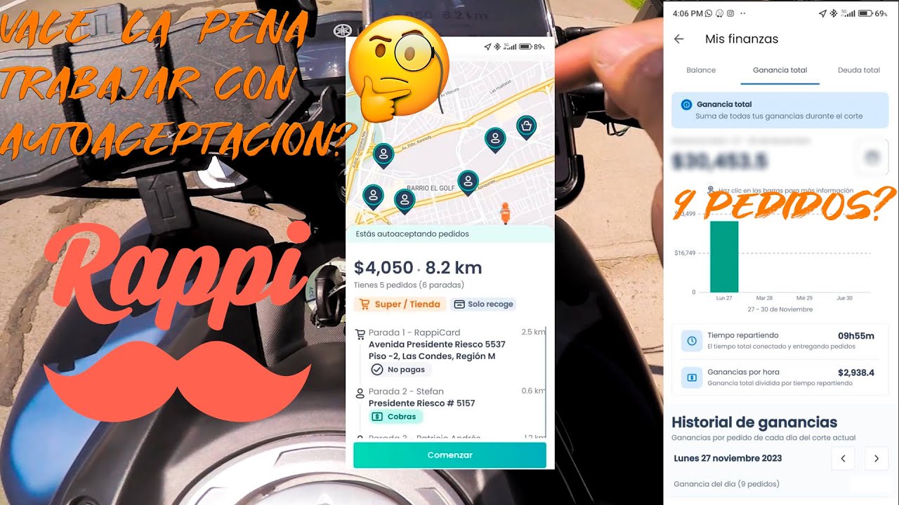 TRABAJANDO CON RAPPI Y AUTOACEPTACION ACTIVADA.!! VALE LA PENA? - YouTube