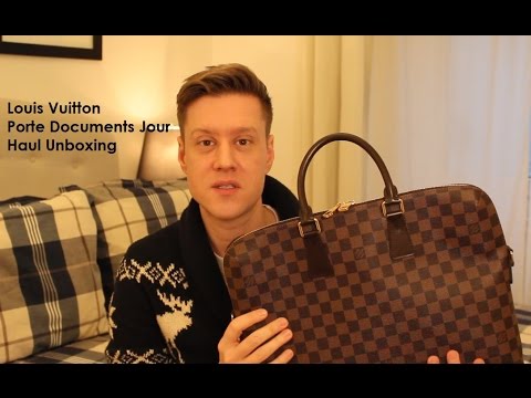 Louis Vuitton Damier Ebene Porte-Documents Voyage PM - Brown