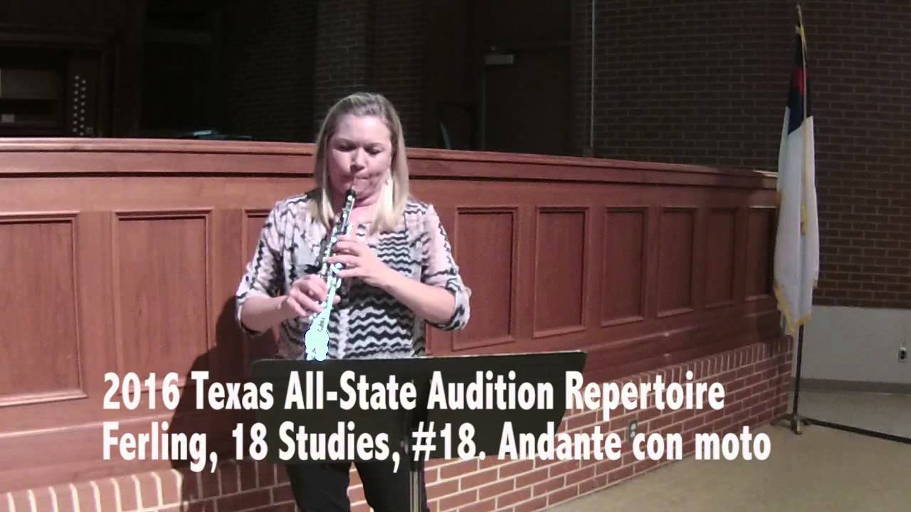2016 Texas AllState Oboe Audition Etude 2 YouTube