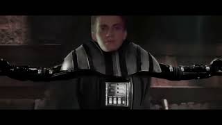Anakin turns into Darth Vader to defeat Count Dooku