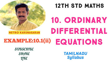 12th Std Maths Example 10.1(ii)Determine Order and degree(if exists) (d4y/dx4)^3+4(dy/dx)^7+6y=