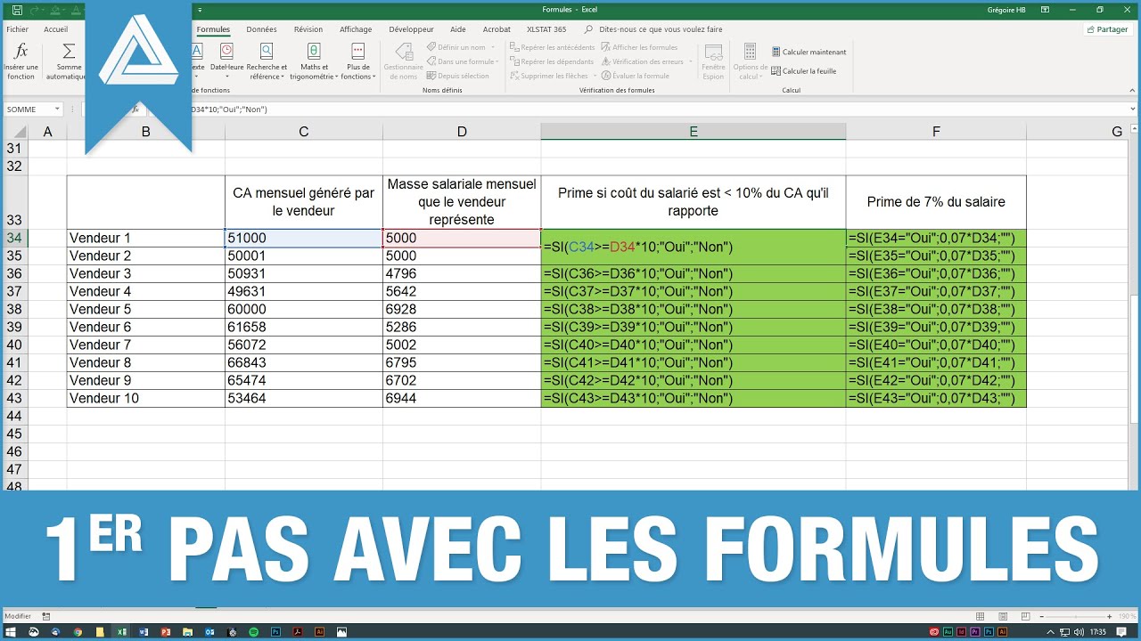 Tuto Excel Premiers Pas Avec Les Formules Youtube Astuces Excel Hot