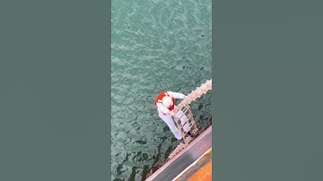 Use of ladder to read sea Side draft. (Unsafe Practice)