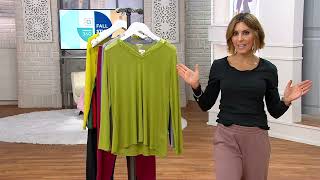 Logo Layers By Lori Dstein Sheer Mesh V-Neck Top With Lace Trim On Qvc