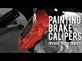 How to paint brake calipers  without taking them off  brakes howto restoration