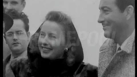 Barbara Stanwyck and Robert Taylor interview in England (1947)