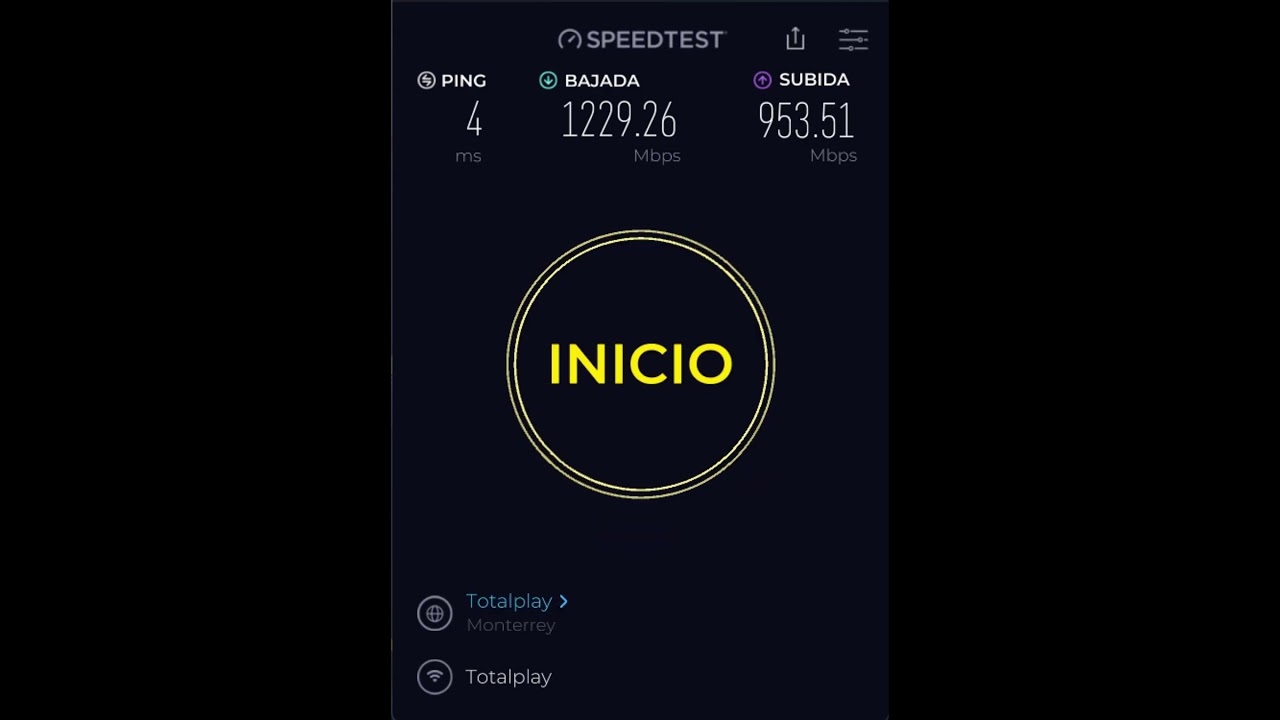 Speedtest Totalplay 1200 "Simetricos"