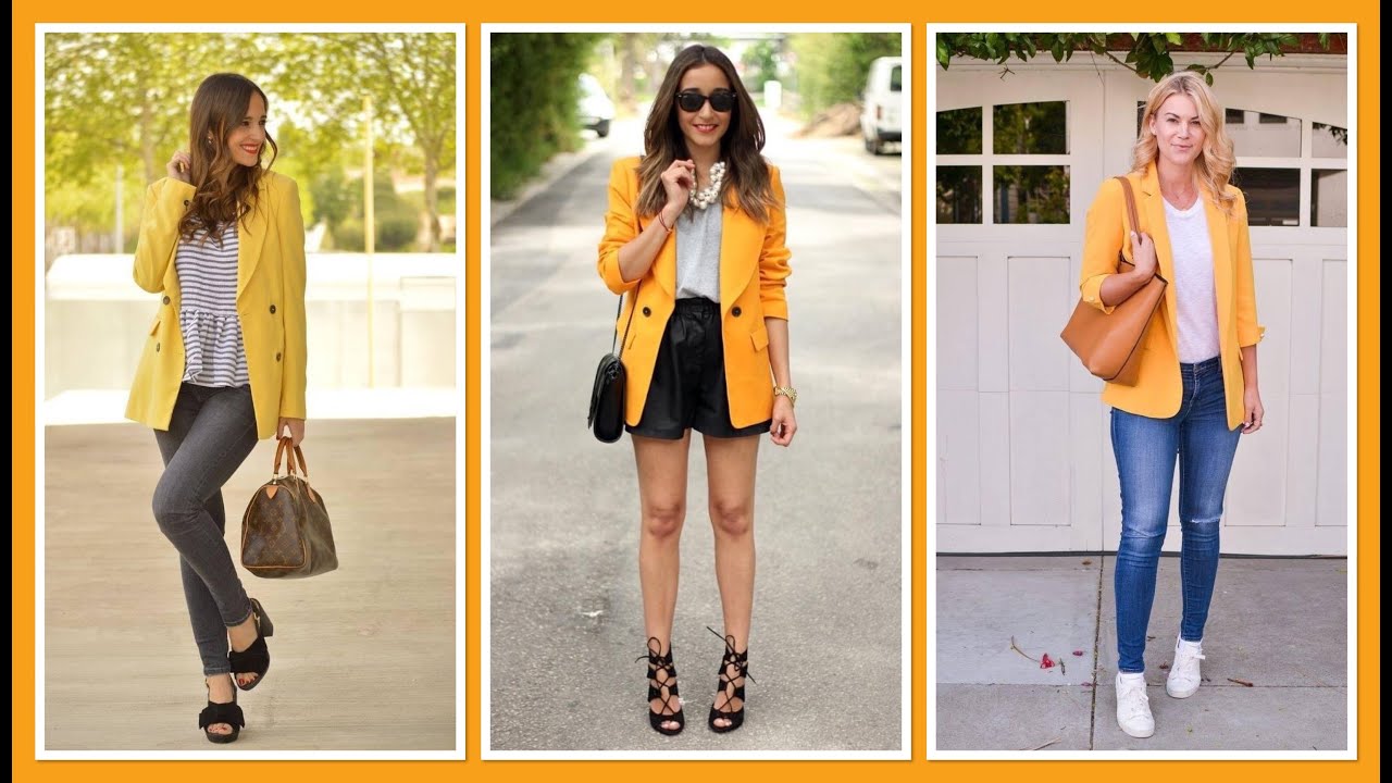 Hermosos Outfits con Blazer color Mostaza 💛 YouTube