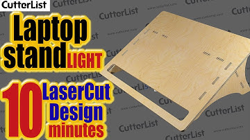 LaserCut Design, 2D Layout Vector program Illustrator, Drawing, Hotkeys, for beginners Laptop Stand