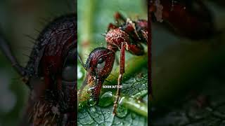 Ophiocordyceps unilateralis is a parasitic fungus known as the "zombie-ant" fungus 🍄 #nature #ants