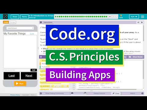 Introduction to Arrays Lesson 13.28 Tutorial with Answers Code.org CS Principles