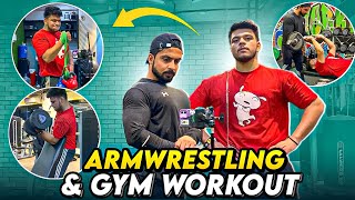 ARMWRESTLING & GYM WORKOUT WITH TRAINER 🔥