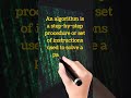 What is Algorithm? #studylearn #shorts #algorithm