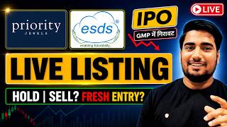 🔴 ESDS Software IPO & Priority Jewels IPO Listing Strategy || Hold,Sell,Fresh Entry
