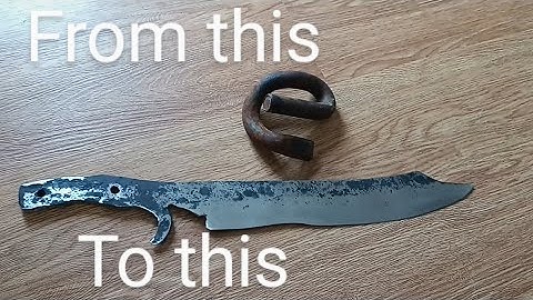 GIGANTIC Bowie Knife from an Old Train Spring. No power hammer.