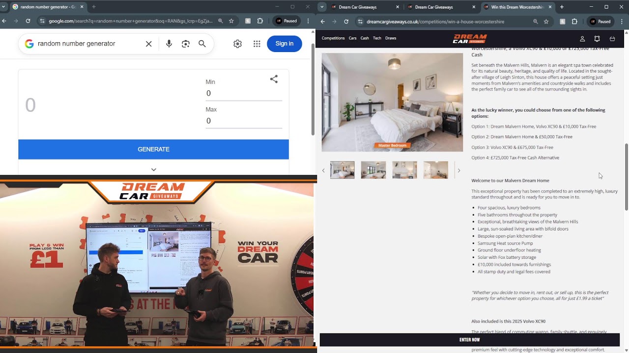 HOUSE DRAW - SUNDAY 1ST FEBRUARY