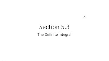 5.3: Definite Integral