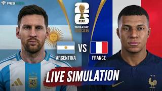 🔴 LIVE SIMULATION | Argentina vs France | World Cup 2026 Match-12 | eFootball PES 21 screenshot 1