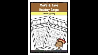Thanksgiving Bingo for Speech Therapy Vocabulary