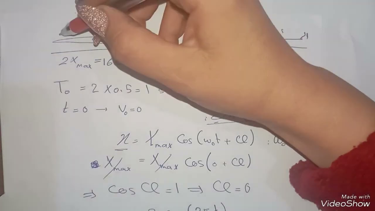 الثالث الثانوي المهني/فيزياء حل مسائل الحركة التوافقية البسيطة