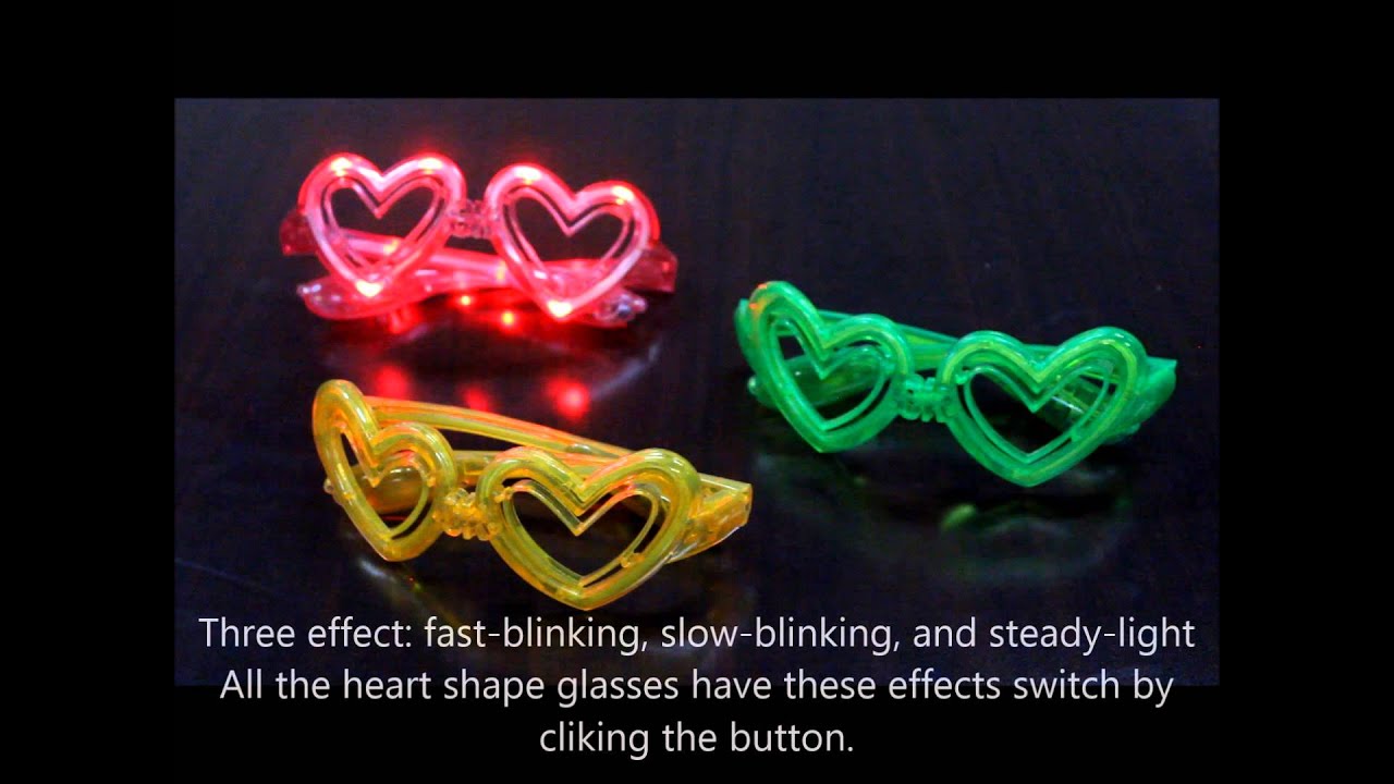 LED Light Heart Shaped Glasses YouTube
