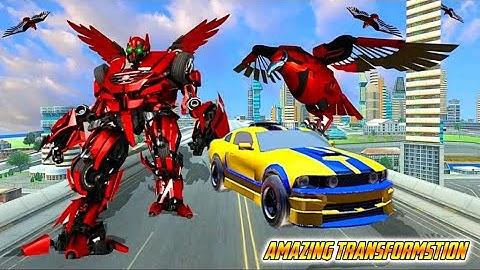 Multi Car Robot Flying Falcon Shooter Robot Transforming Battle War - Android Gameplay