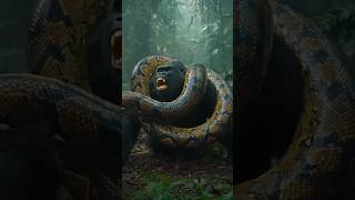 Gorilla vs Python | Rare Jungle Encounter Caught on Camera 🐍🦍 #snake #gorilla #wildlife #animals