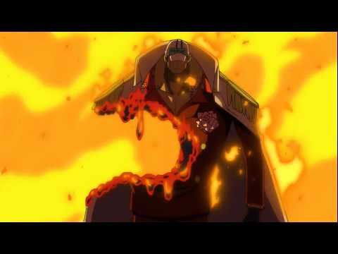 怒り爆発！白ひげの渾身の一撃が赤犬を襲う！Whitebeard vs Akainu   [ One Piece ] .
